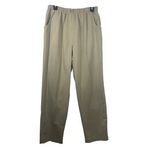 Mountain Lake Women's Size 12 Beige 100% Polyester Elastic Waist Pants